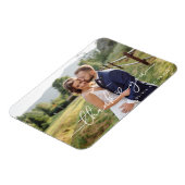 Modern White Script Heart Foto Vielen Dank Magnet (Linke Seite)