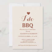 Modern white script i do Grillen Brautparty Couple Einladung (Vorderseite)