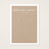 Modern White Script Kraftseil Ohrring Display Kart (Vorderseite)