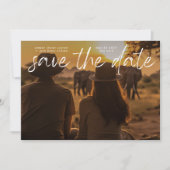 Modern White Script QR Save the Date Einladung (Vorderseite)