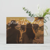 Modern White Script QR Save the Date Einladung (Stehend Vorderseite)
