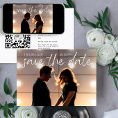 Modern White Script QR Save the Date Einladung