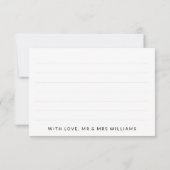 Modern White Script Wedding Foto Kleines Danke (Rückseite)