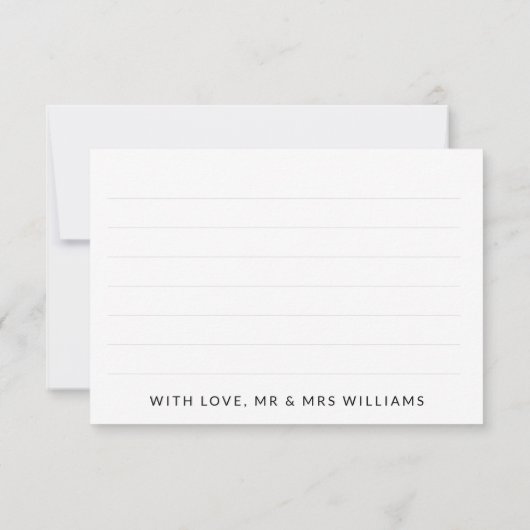 Modern White Script Wedding Foto Kleines Danke (Rückseite)