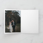 Modern White Script Wedding Foto Vielen Dank Dankeskarte (Innenseite)