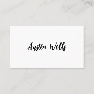 Modern White Signature Script Markenname Busin Visitenkarte