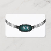 Modern White Silver Aquamarine Imitate Diamonds Mi Visitenkarte (Vorderseite)