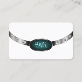 Modern White Silver Aquamarine Imitate Diamonds Mi Visitenkarte