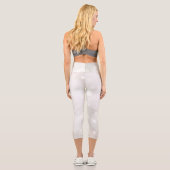 Modern White Silver Bokeh Girly Capri Leggings (Rückseite)