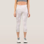 Modern White Silver Bokeh Girly Capri Leggings (Vorderseite)