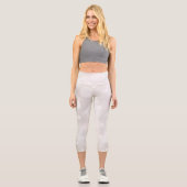 Modern White Silver Bokeh Girly Capri Leggings (Vorderseite)