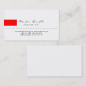 Modern White Simple Consultant Business Card Visitenkarte (Vorne/Hinten)