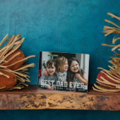 Modern White Simple Custom Best Dad Ever Photo Fotoplatte (Seite)