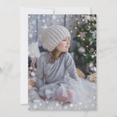 Modern White Snowflake Foto Frohe Weihnachten (Vorderseite)