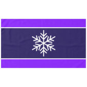 Modern White Snowflake Navy Lila Streifen Tischdecke (Vorderseite (Horizontal))