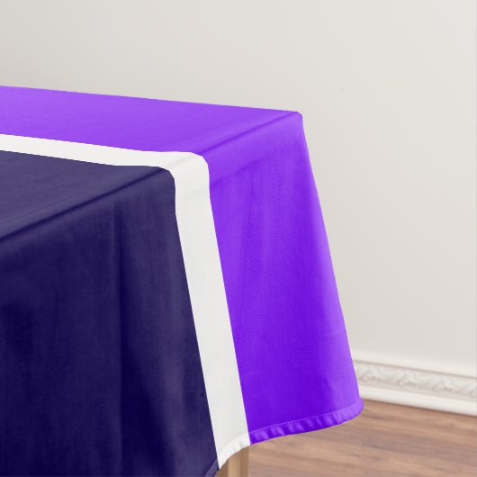 Modern White Snowflake Navy Lila Streifen Tischdecke (Beispiel)