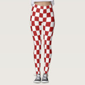 Modern White Squares on Christmas Red Leggings (Vorderseite)