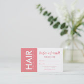 Modern White Sunny Pink Fair Makeufer Ein Freund Empfehlungskarte (Stehend Vorderseite)