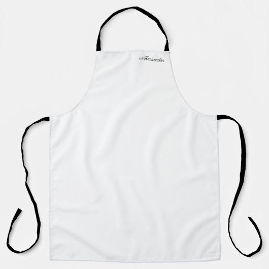 Modern White Template, Black Script Schürze (Vorderseite)