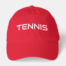 Modern White TENNIS Text Bright Red Background