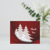 Modern White Trees Red Graphic Vielen Dank Postkarte (Stehend Vorderseite)
