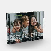Modern White Typography Personalized Best Dad Ever Fotoblock (Links)