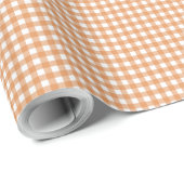 Modern White und Orange Gingham Kariert Geschenkpapier (Rolleneckpunkt)