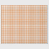 Modern White und Orange Gingham Kariert Geschenkpapier (Flach)
