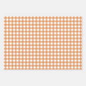 Modern White und Orange Gingham Kariert Geschenkpapier Set (Vorderseite 2)