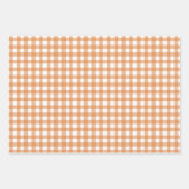 Modern White und Orange Gingham Kariert Geschenkpapier Set (Vorderseite)