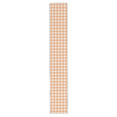 Modern White und Orange Gingham Kariert Großer Tischläufer (Vorderseite)