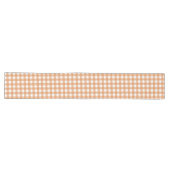 Modern White und Orange Gingham Kariert Großer Tischläufer (Horizontal)
