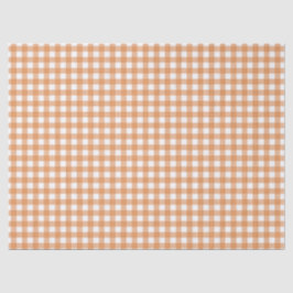 Modern White und Orange Gingham Kariert Seidenpapier