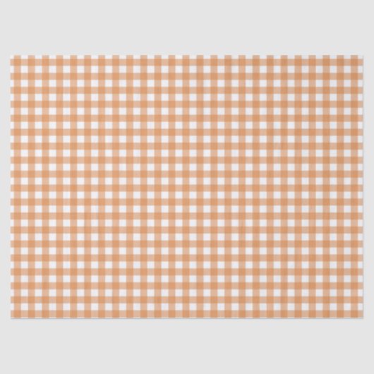 Modern White und Orange Gingham Kariert Seidenpapier (Vorderseite)