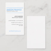 Modern White Vertikal - Berufliche Visitenkarte (Vorne/Hinten)