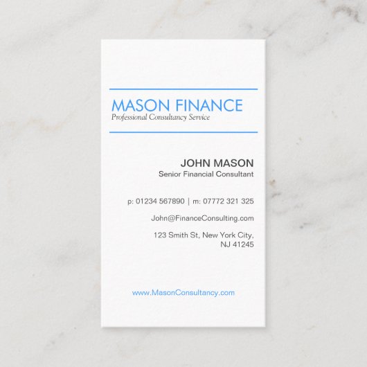 Modern White Vertikal - Berufliche Visitenkarte (Vorderseite)