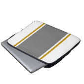 Modern White Wide Gran Centre Warme Pinstripes Laptopschutzhülle (Vorne Knopf)