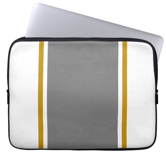 Modern White Wide Gran Centre Warme Pinstripes Laptopschutzhülle (Vorderseite)