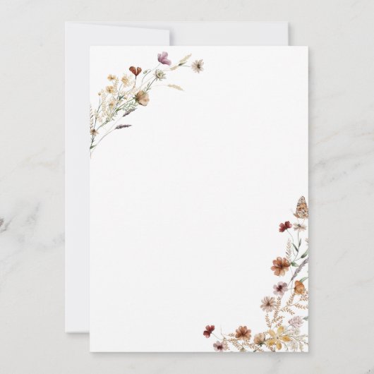 Modern White Wildblume Bouquet Brautparty Einladung (Rückseite)