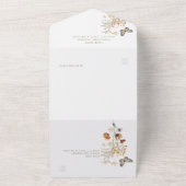 Modern White Wildblume Bouquet Kein Abendessen All In One Einladung (Außenbereich)