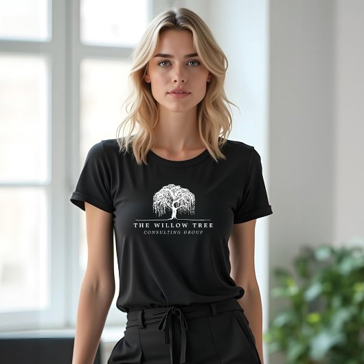 Modern White Willow Tree Logo Tri-Blend Shirt