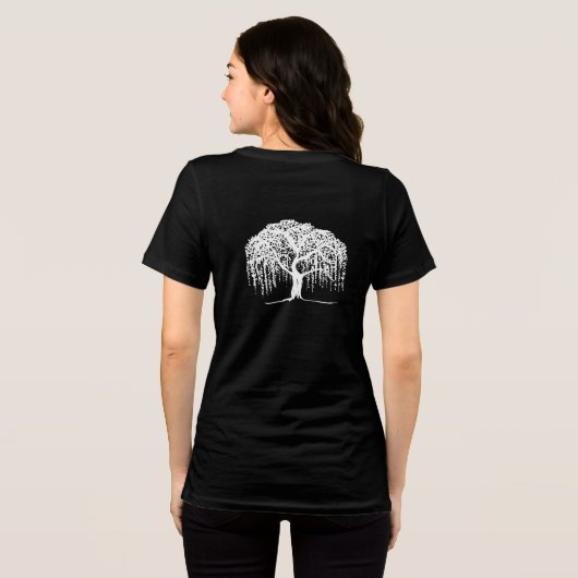 Modern White Willow Tree Logo Tri-Blend Shirt (Rückseite voll)