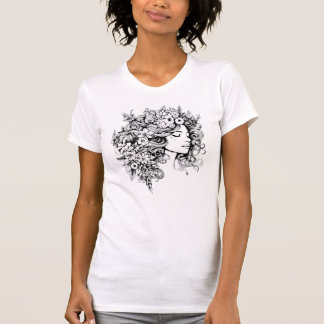 Modern White Women T - Shirt - Ein Mädchen mit Blu