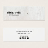 Modern White Wood Stuod Earring Display Card (Vorne & Hinten)