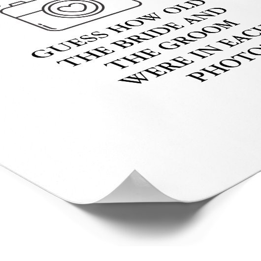 Modern Wie alt waren sie Brautparty Game-Zeichen Poster (Ecke)