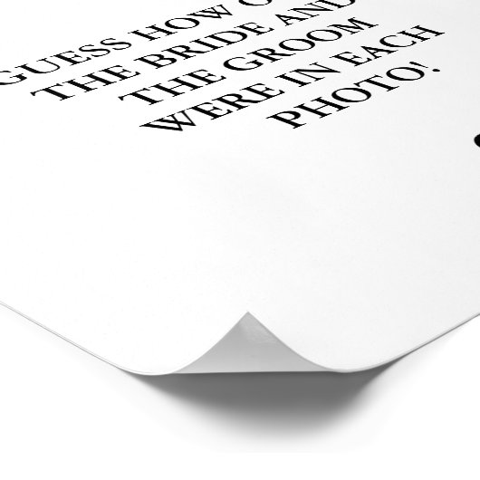 Modern Wie alt waren sie Brautparty Game-Zeichen Poster (Ecke)