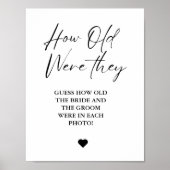 Modern Wie alt waren sie Brautparty Game-Zeichen Poster (Vorne)