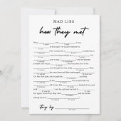 Modern wie sie Bridal Libs Game treffen Einladung (Vorderseite)