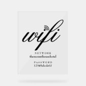 Modern Wifi Network and Password Sign Acrylschild (Vorderseite)