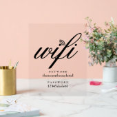 Modern Wifi Network and Password Sign Acrylschild (Hochzeit)